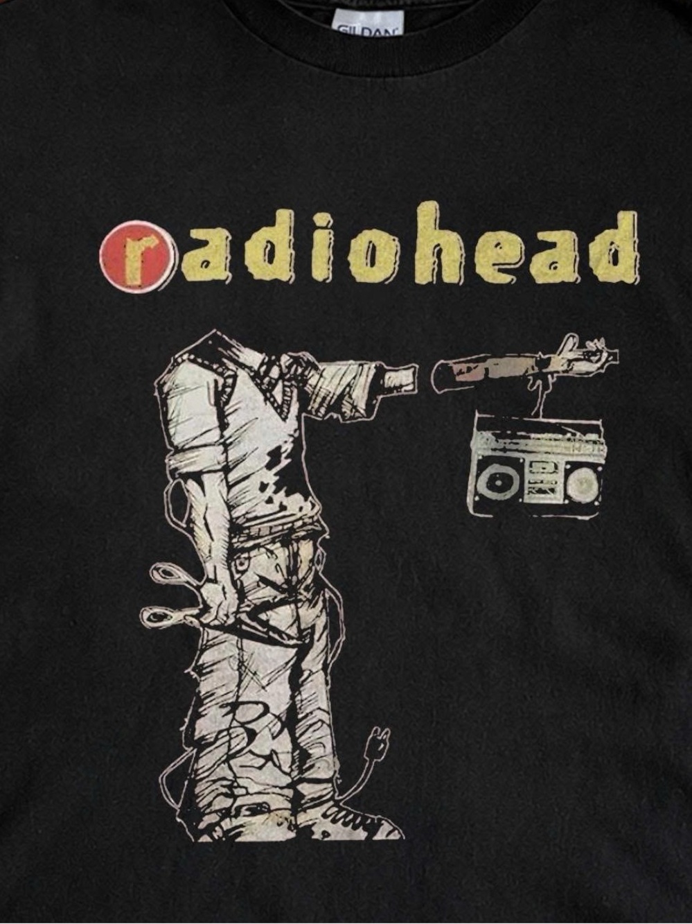 Radiohead Graphic Tee with Yellow and Red Print - Picture 2 of 2